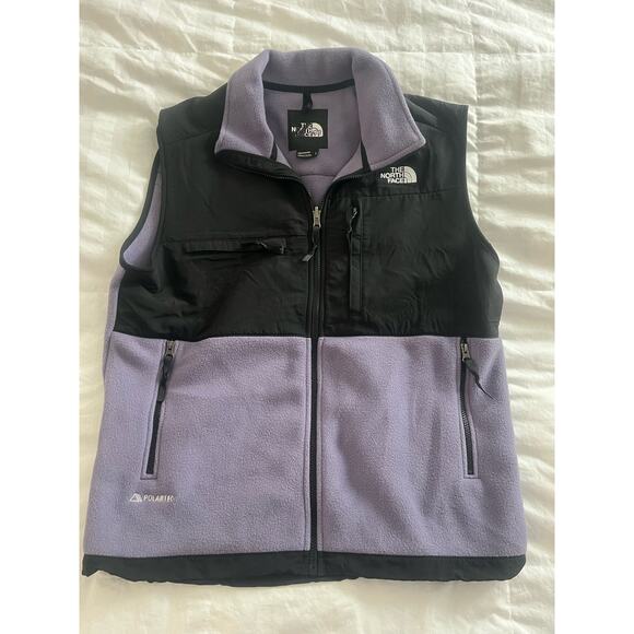 The North Face Men's Full Zip Fleece Vest Jacket Lavender/Black Size L - Picture 1 of 5